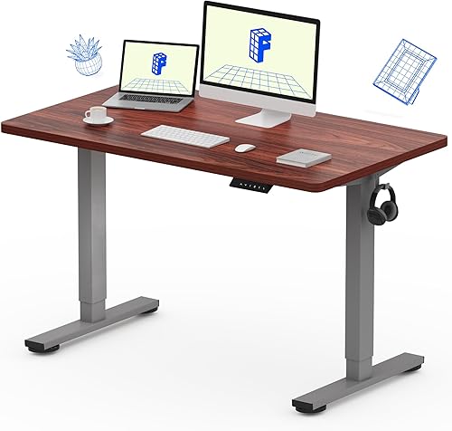 Miniatura 40 de FLEXISPOT EN1 - Escritorio eléctrico de altura ajustable de una pieza de 48 x 30 pulgadas para oficina en casa (marco plateado + parte superior