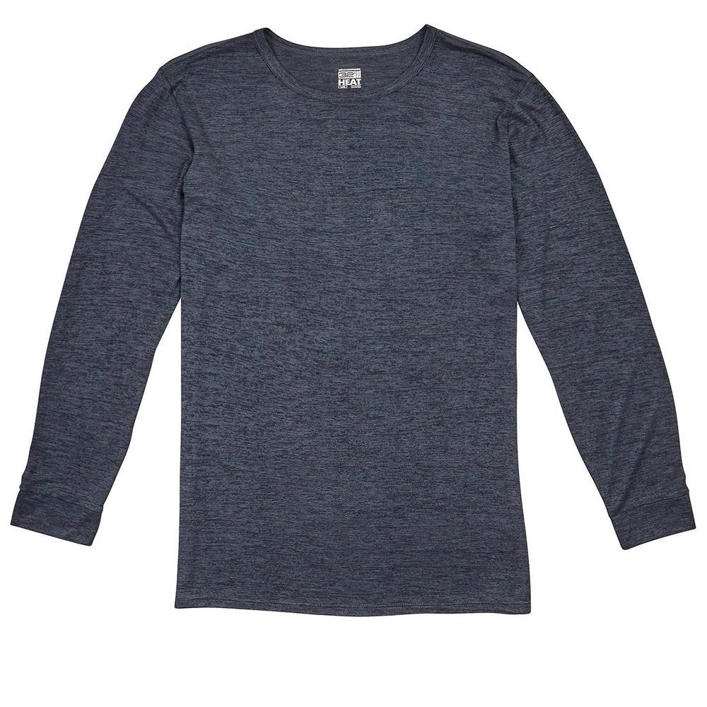 32 Degrees Heat By Weatherproof, Thermal Long Sleeve Crew, Heather Navy, Small