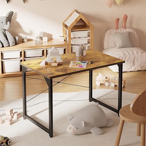 Miniatura 85 de CubiCubi Escritorio para computadora, escritorio pequeño de oficina en casa de 32 pulgadas para espacios pequeños, estilo moderno y simple para el