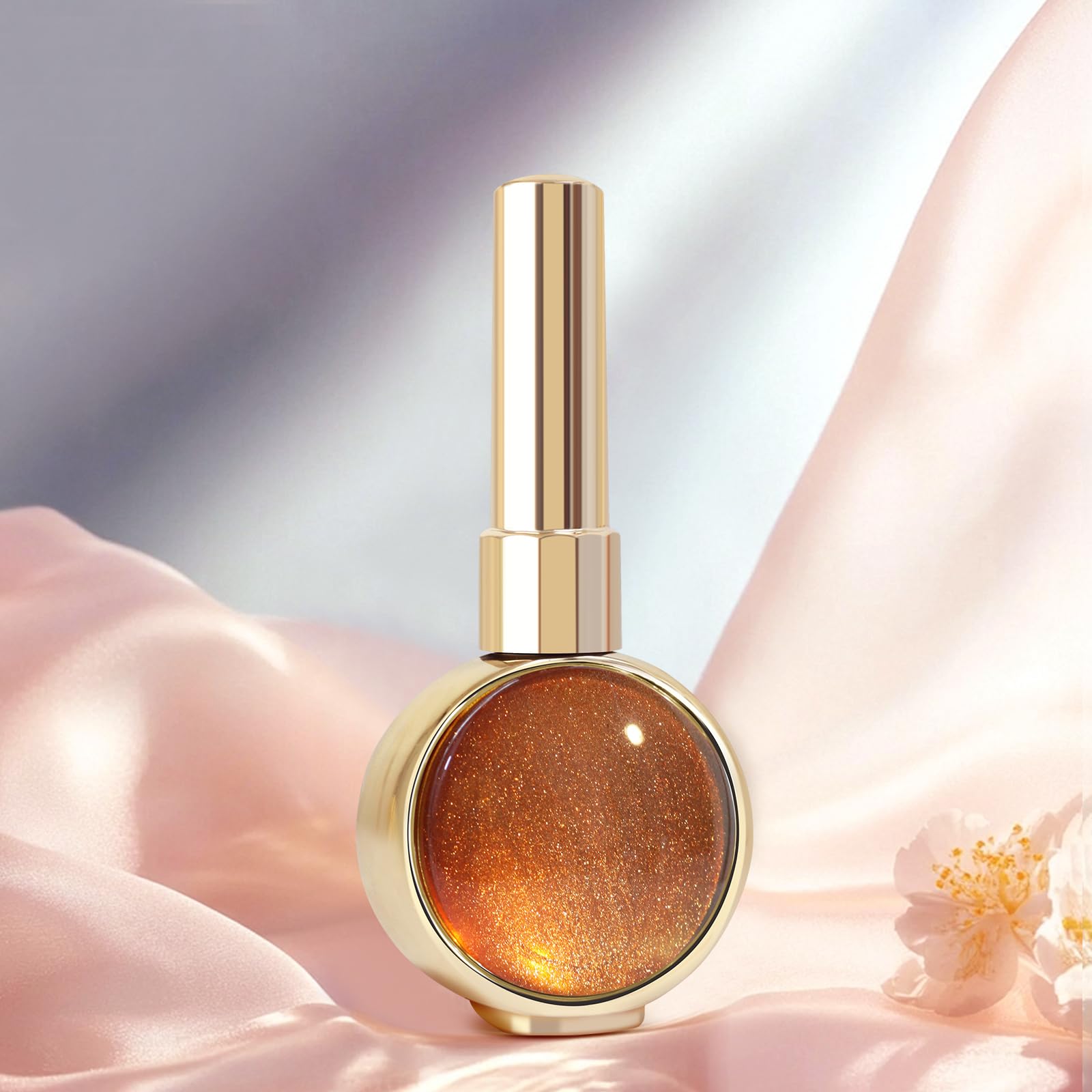 Meow Beauty Brown Cat Eye Nail Gel Polish SR Ultra-Fine Shimmer | Strong Light Reflection | FREE Magnetic Wand with Any Purchase (Brown)