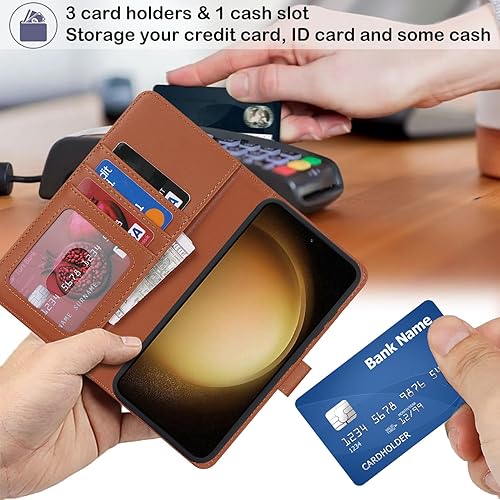 Miniatura 4 de Havaya Magsafe - Funda tipo cartera para Samsung Galaxy S23, compatible con Samsung Galaxy S23, con tarjetero y tarjetero, funda magnética