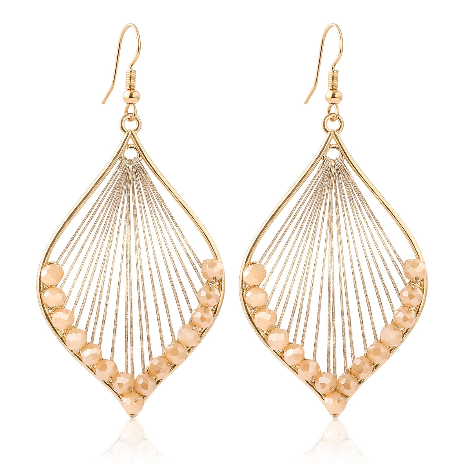Silver Gold Boho Dangle Statement Earrings for Women Trendy Handmade Vintage Dainty Cute Long Drop Summer Earrings fashion