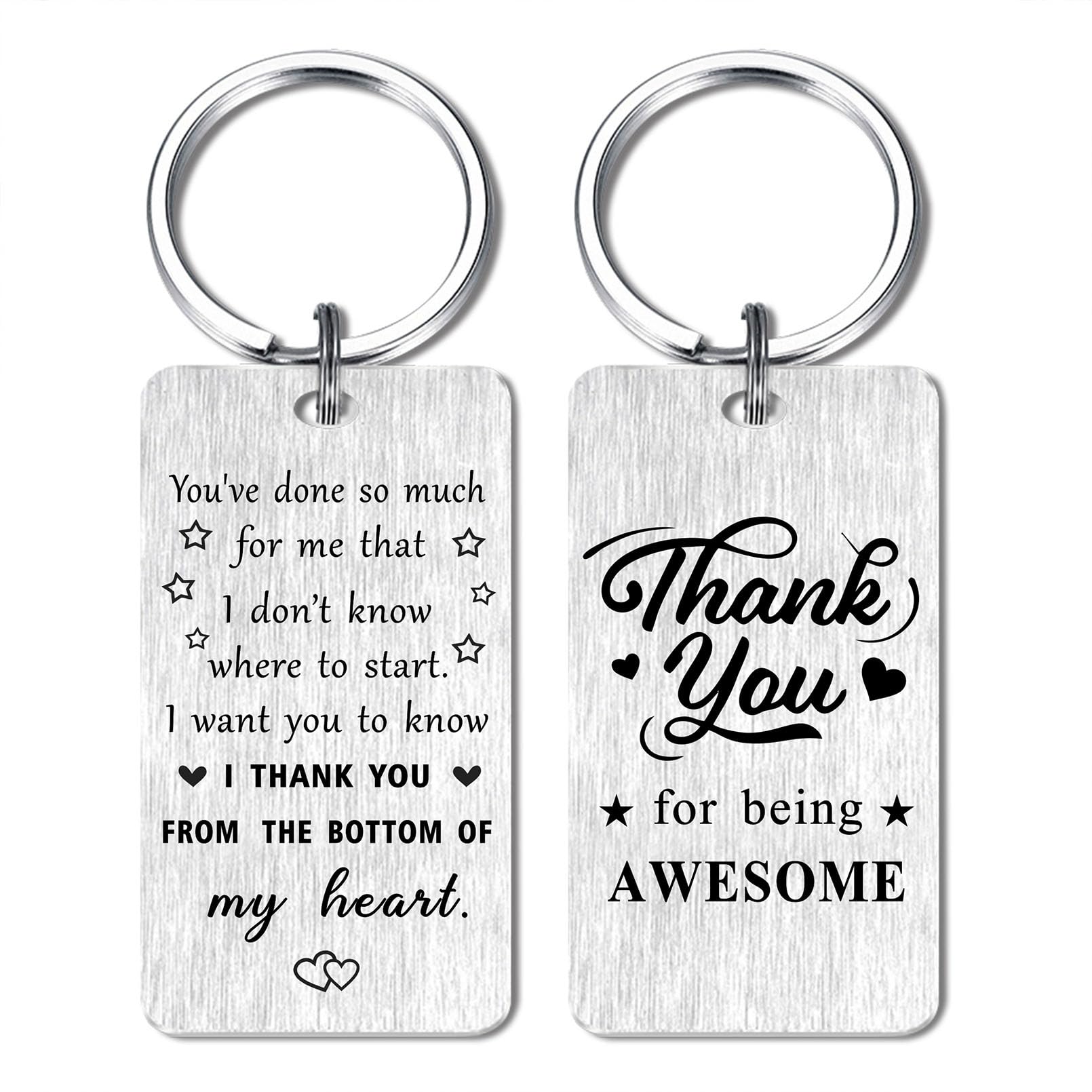 Jzxwan Thank You Gifts Keychain for Women Men, Appreciation Gifts for Employee Teacher Volunteer, Thank You Birthday Valentines Day Key Chain Present