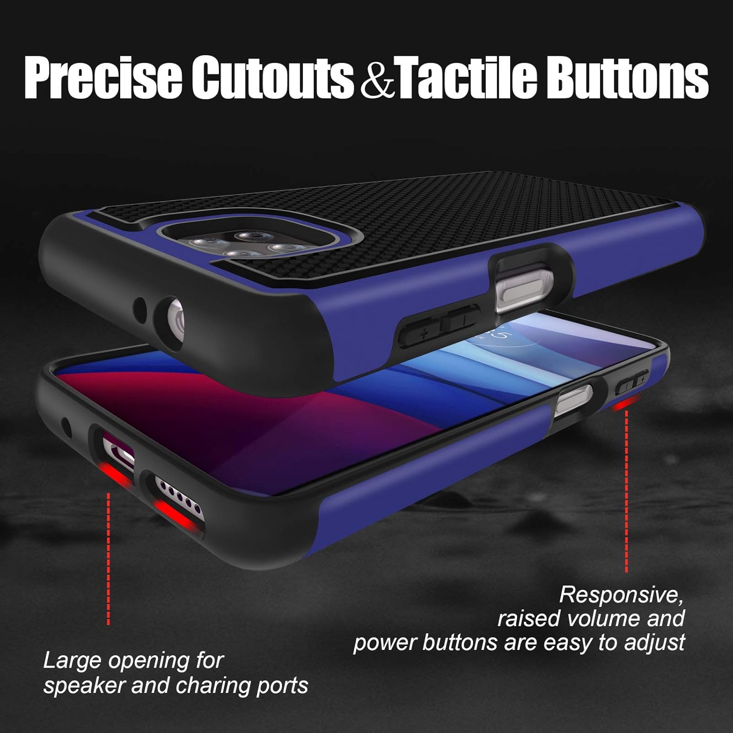 Case for Motorola Moto G Power 2021 6.6" with 2 Pack Tempered Glass Screen Protector, Dual Layer Rugged Heavy Duty Protective Phone Cover, Soft TPU Bumper Shockproof Cases (Blue) : Cell Phones & Accessories