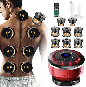 Cupping Set with 8 Cellulite Massage Cups, 12 Modes & 20 Levels Suction and Heat, Massage Therapy Kit