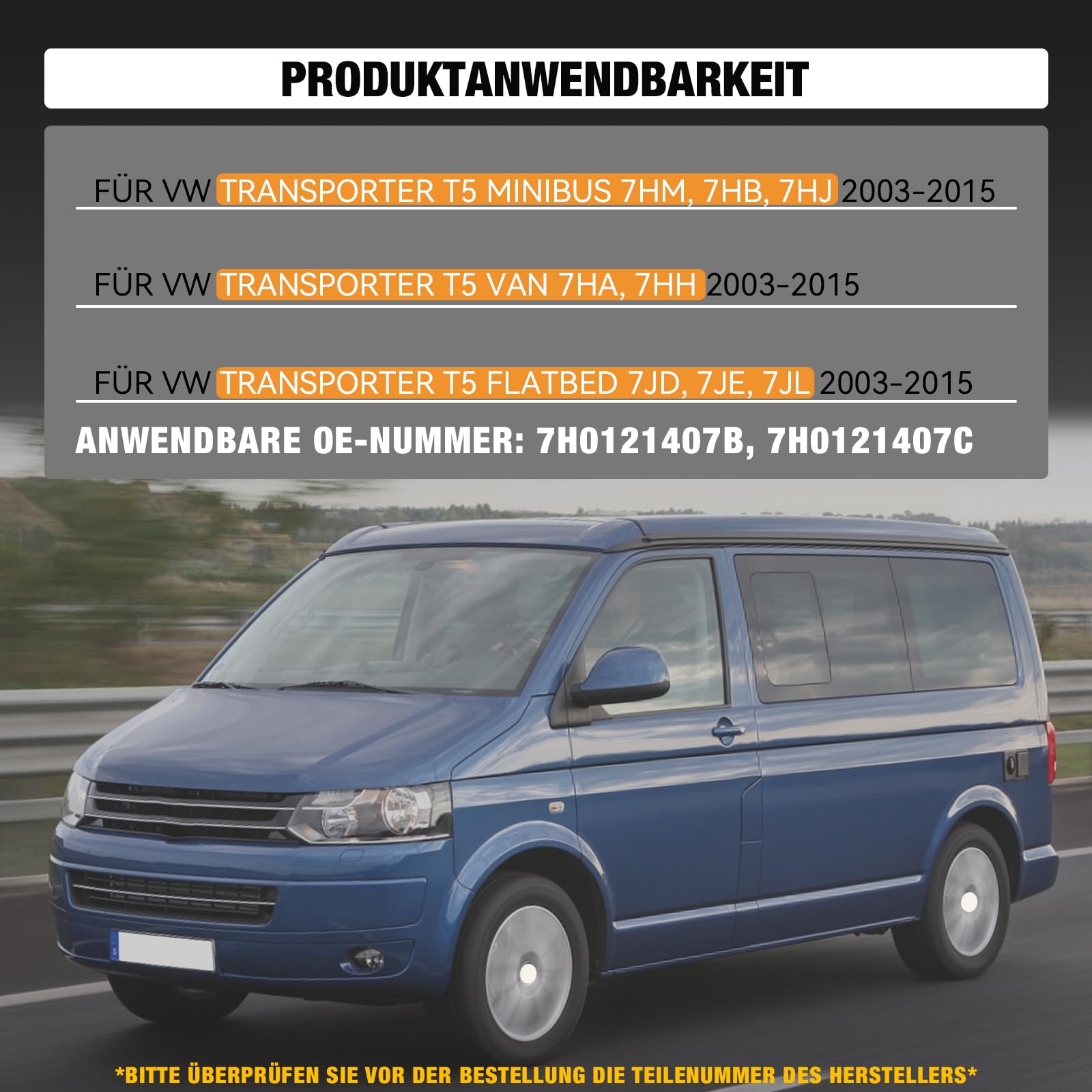 Ausgleichsbehälter Kühlmittel mit Deckel Kühlmittelbehälter kühlwasserbehälter für VW Transporter T5 7H0121407B 7H0121407C