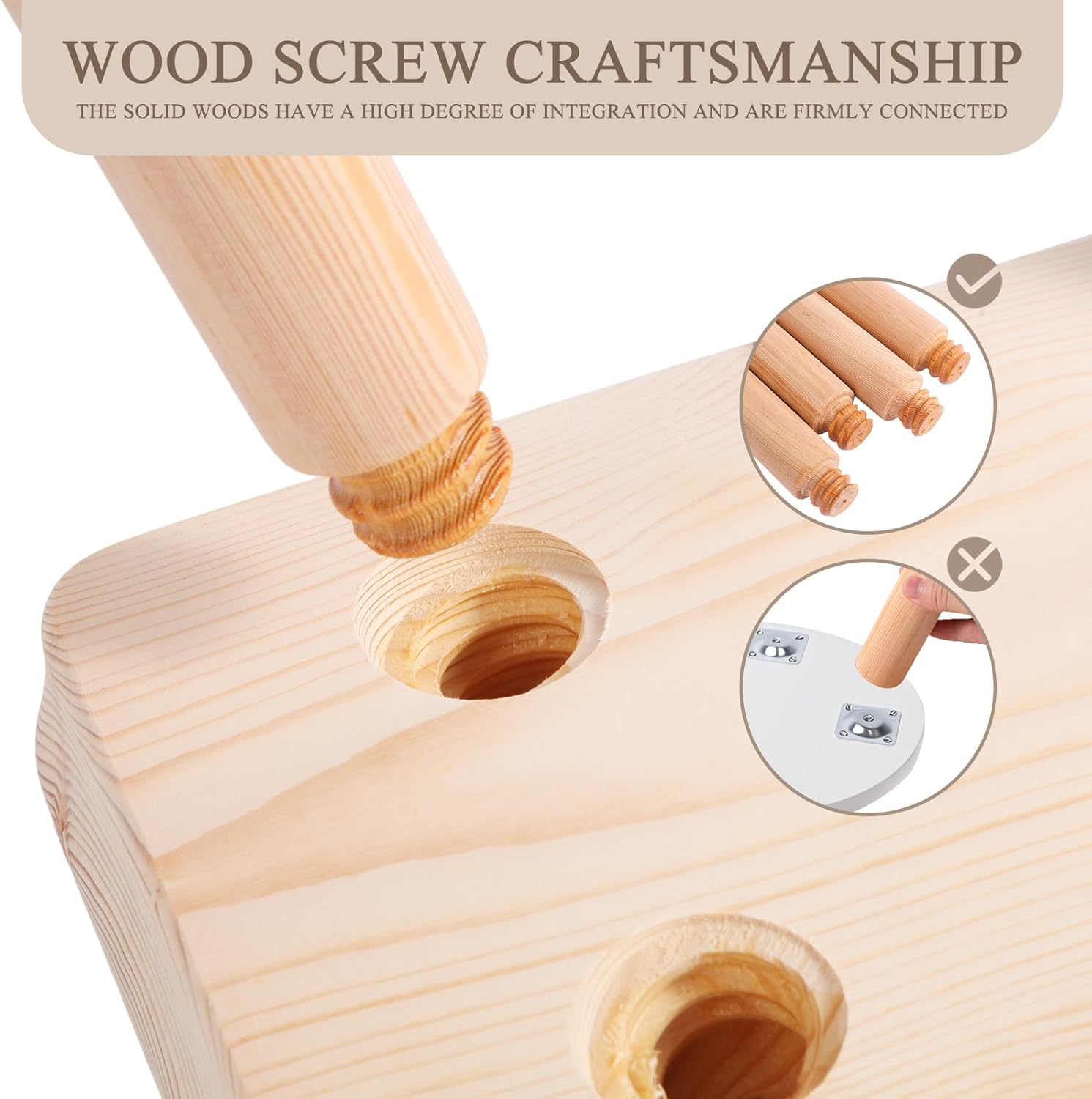 Wooden Step Stool for Kids, 9.8’’ inch Solid Kids Step Stool with Four Detachable and Assembled Legs, Anti-Slip Step Stools for Bathroom, Kitchen, Bedroom, Plant Stand