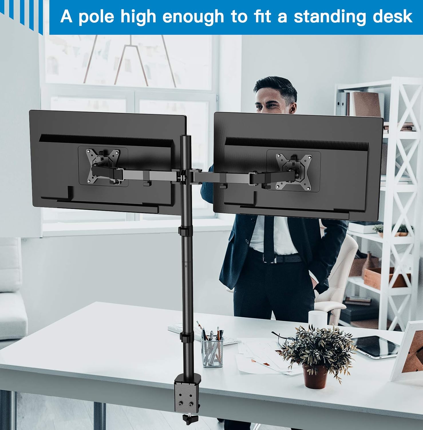 Blасk Frіdау - 40% оƒƒ HUANUO Dual Monitor Stand, Extra Tall 32” Pole Monitor Desk Mount, Fully Adjustable, Holds 2 Screens to 27 Inch with VESA up to 100x100mm 70% оƒƒ Evеrуthіng HUANUO Dual Monitor Stand, Extra Tall 32” Pole Monitor Desk Mount, Fully Adjustable, Holds 2 Screens to 27 Inch with VESA up to 100x100mm