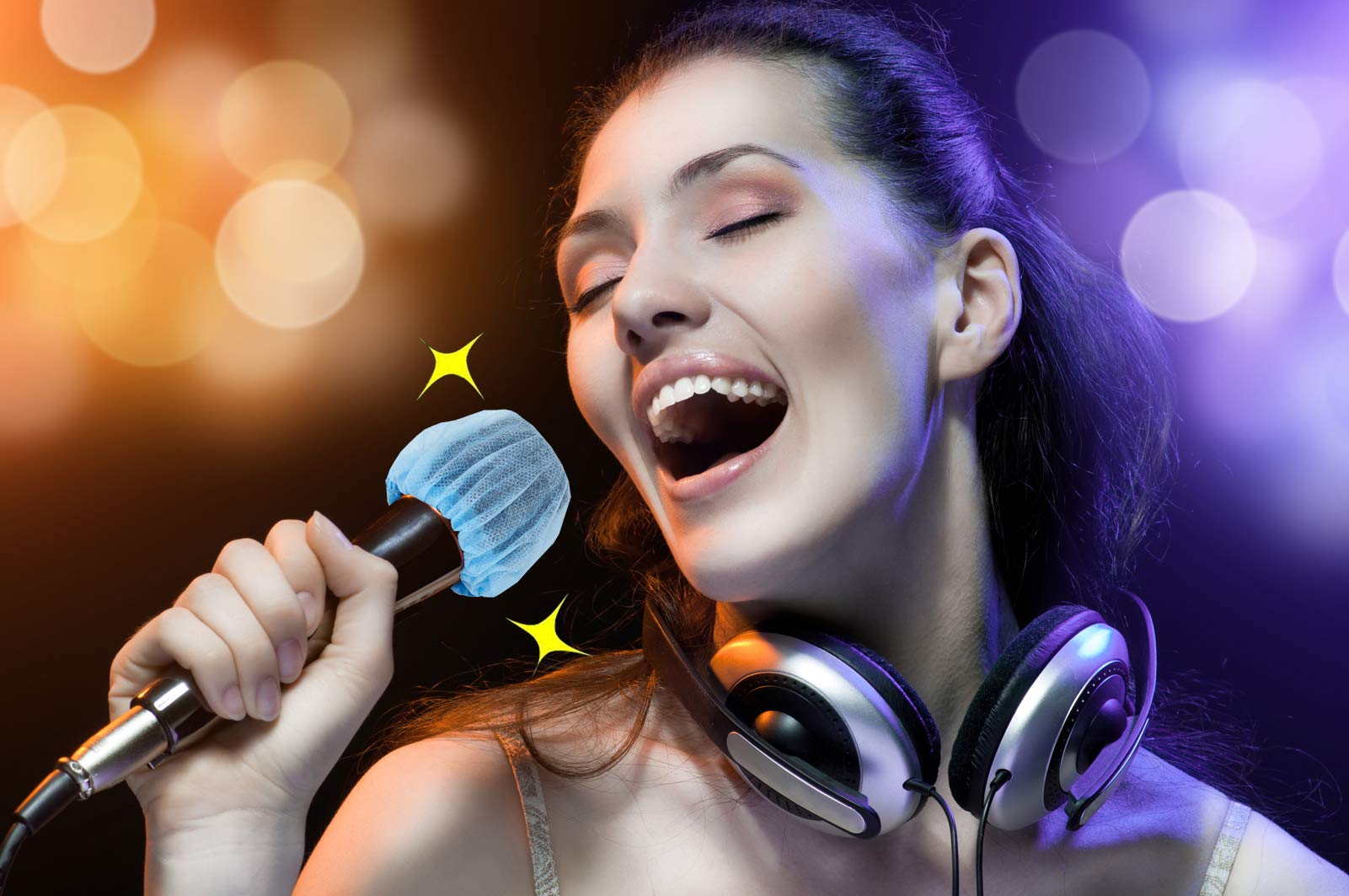 300 fundas higiénicas desechables no tejidas para micrófono, cubierta protectora para parabrisas para karaoke, sala de grabación, karaoke, sala de grabación, actuaciones en escenario, 300 unidades