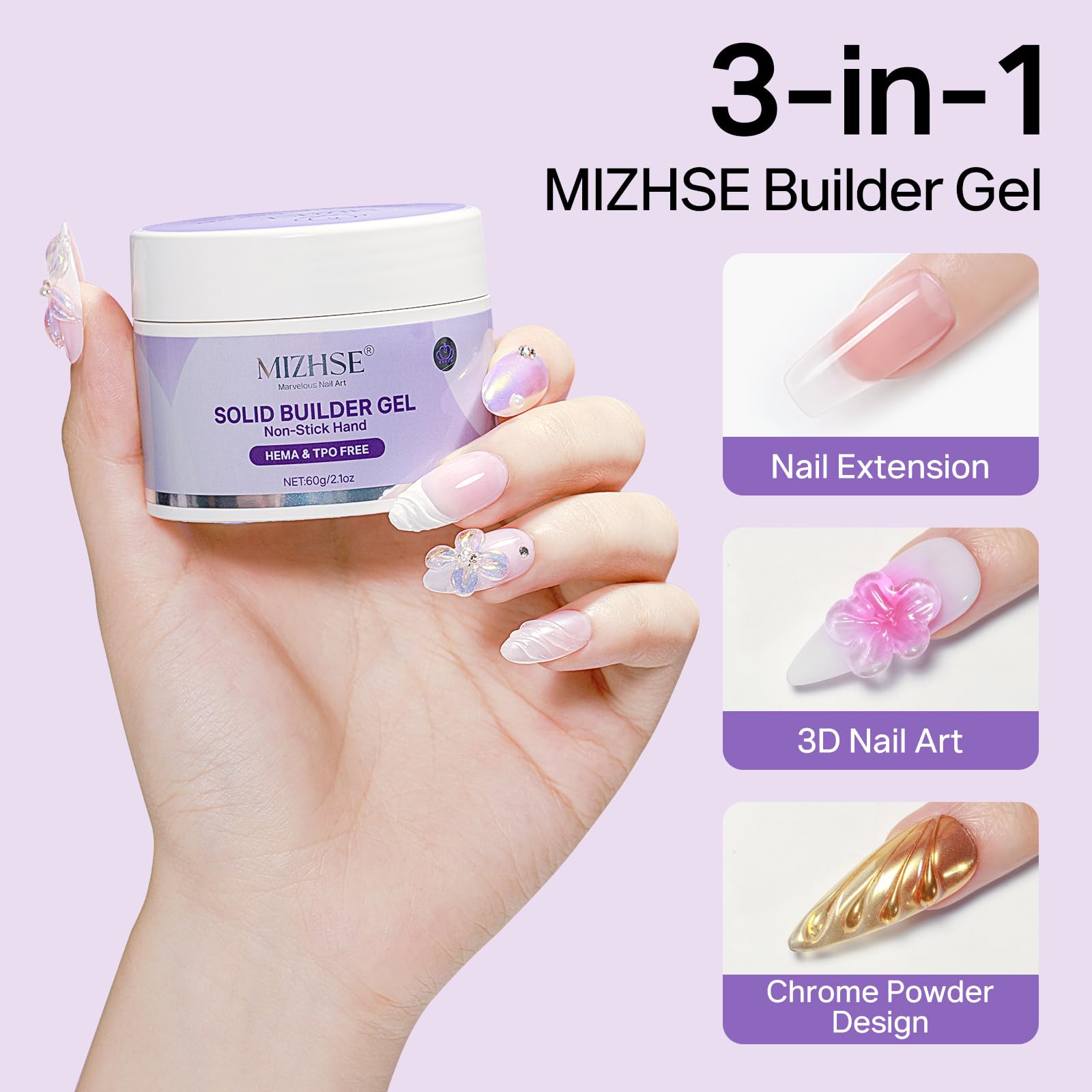 Amazon.com: MIZHSE Hema-Free and TPO FreeSolid Builder Gel for