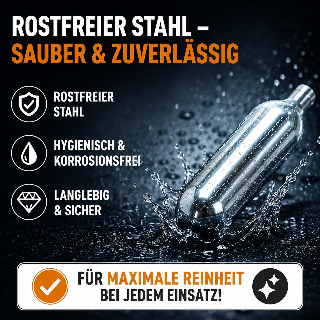 NEMT 50 Be 50 Stück CO2 Bierkapseln für alle Bierzapfanlagen mit 16 g CO2 ohne Gewinde kompatibel zu Biermaxx Zapfprofi etc.