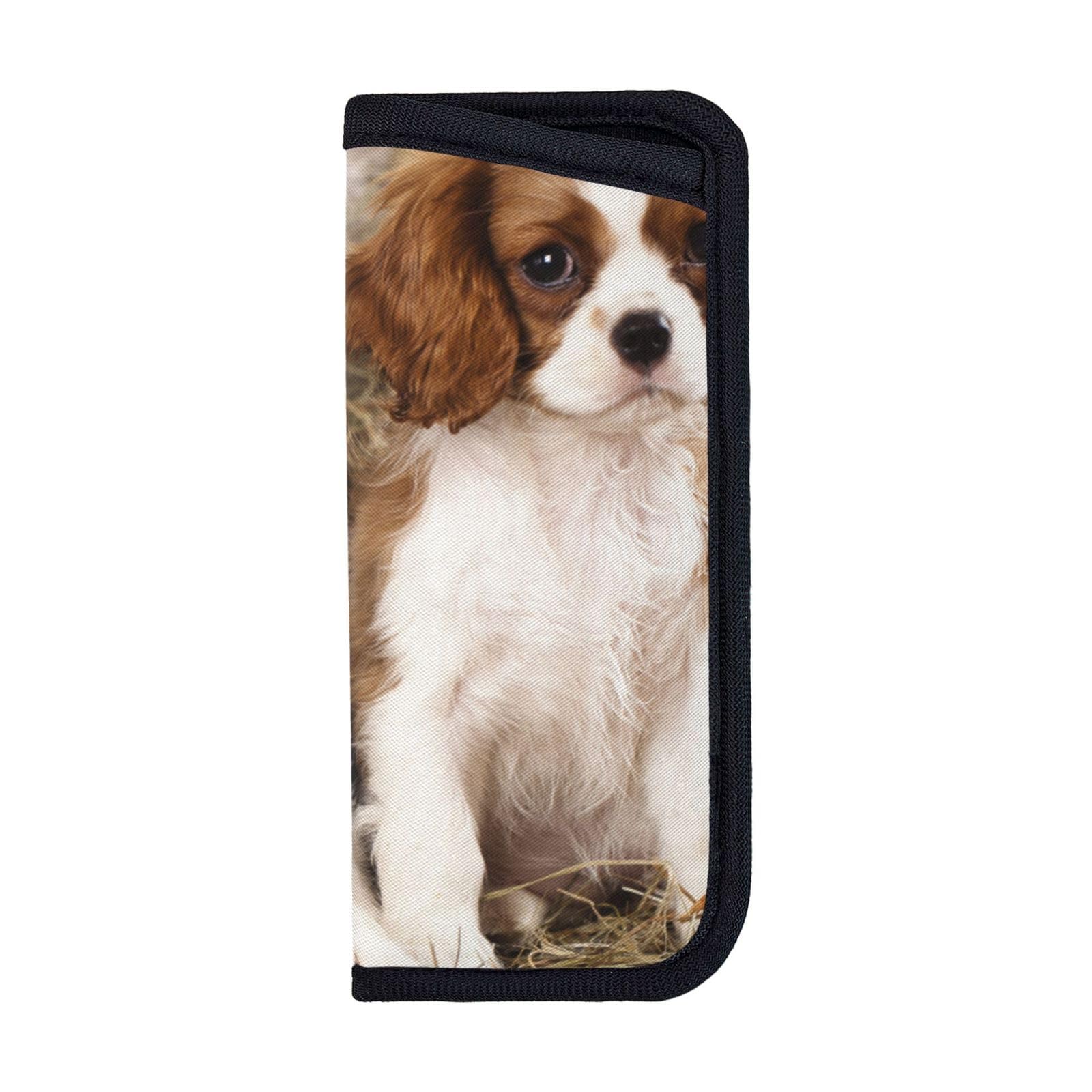 BEEOFICEPENG Glasses Case,Anti-Scratch Spectacles Sleeve Portable Eyewear Case Sunglasses Case,Cavalier King Charles Spaniel Small Puppies