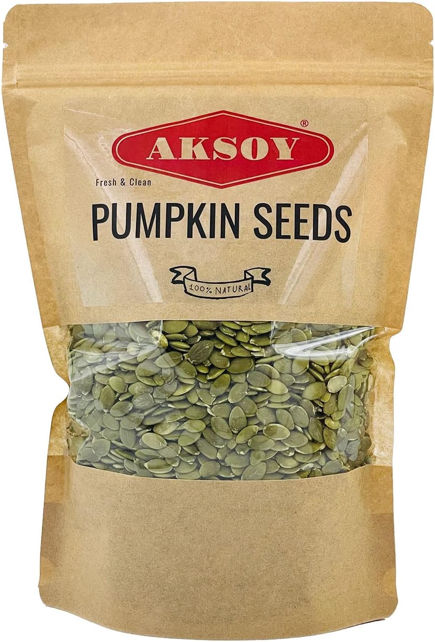 Aksoy Pumpkin Seeds 650Gr | Premium Quality, GMO-Free & Vegan – High in Protein & Fiber, Perfect for Snacking, Baking, Salads, Healthy Recipes & More Ideas