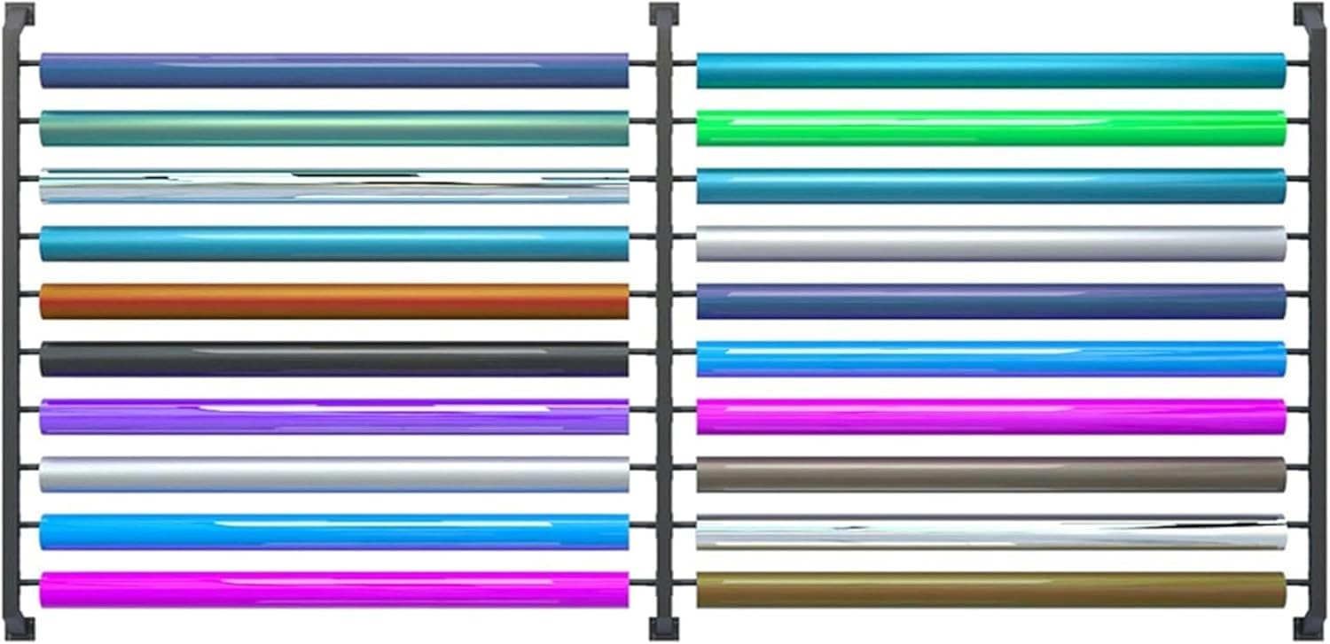 10/20 Rolls Metal Car Vinyl Holder with Adjustable Hanging Rod, Multi-Use Wall Mount Storage Rack,for Wallpaper, Car Window Film, Banner, Wrap Material, Media Fabric Spool Craft Stand