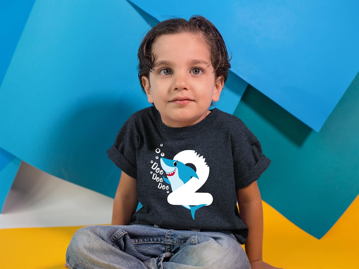 2nd Birthday Shirt boy Baby Shark Second Two 2 Year Old Toddler Outfit Shark doo