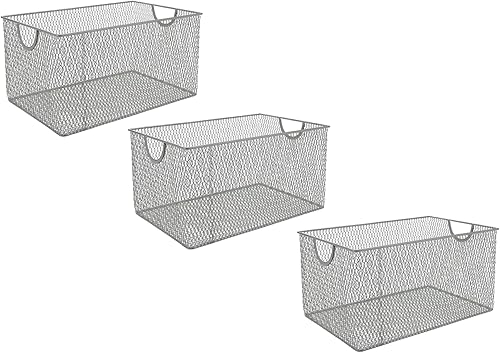 Vista 46 de YBM HOME Cesta organizadora de malla de alambre para CD y DVD, paquete de 2