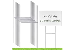 Remiawy 10Pcs Wire Metal Yard Stakes: Sturdy Yard Sign Holder Metal Stand...