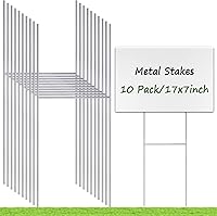Heavy Duty Metal Yard Sign Stakes 17x7 Inch, 10 Pack H-Frame Holders for Corrugated Plastic Signs - Rust-Resistant Outdoor Lawn Stands