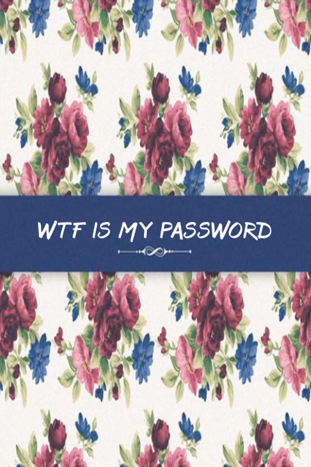 WTF Is My Password: organizer Password Log Book, Protect All Internet Data, Address, Login, Username & Passwords, Simple Book Keeper, Fun Log Gift, Floral Cover