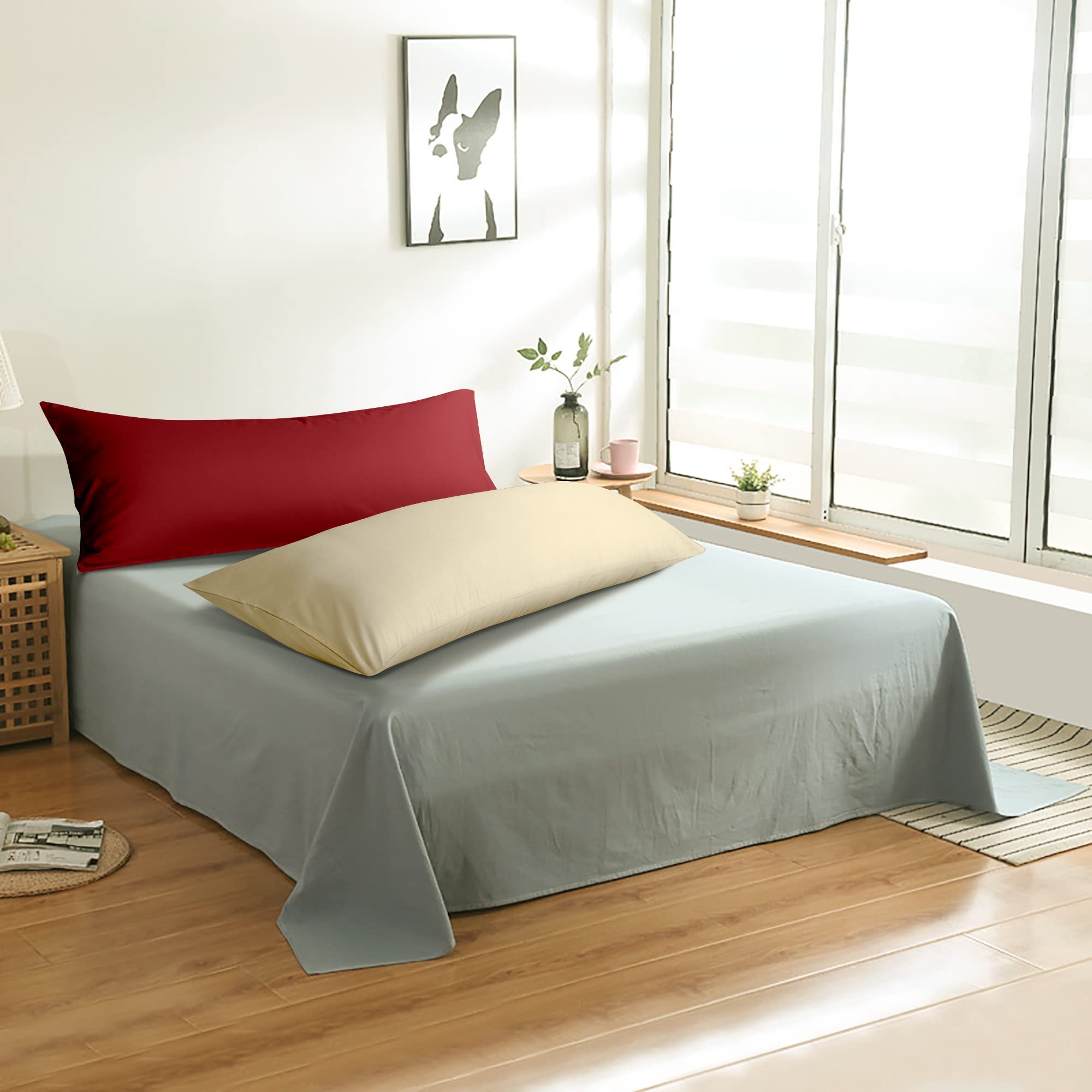BEDSUM Fundas de almohada de microfibra, ultra suaves y resistentes a las arrugas con cierre de sobre.