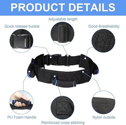 Miniatura 2 de Cinturón de marcha para personas mayores, Cinturón de marcha con asas, Cinturones de puerta médicos para ancianos, Cinturón de transferencia de