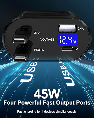 Miniatura 9 de Cargador de coche para Samsung Galaxy A53 A13 A12 A11 A02s A03s A73 A71 A50 A20 A10e S22 Ultra S21 S20 S10 S9 A51 adaptador de encendedor de