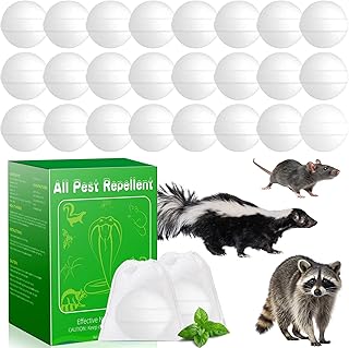 24 Pack Skunk and Mouse Repellent Outdoor, Natural Keep Skunk and Raccoon Away Deterrent with Long-Lasting Protection for Garden Lawn Yard Camping, Safe for Family, Waterproof