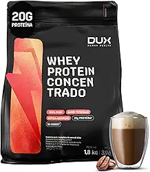 Whey Protein Concentrado Cappuccino 1.8kg - 20g de Proteínas por Porção - Suplementos Naturais, Suplementação Treino Academia, Ganho Muscular Hipertrofia - DUX HUMAN HEALTH