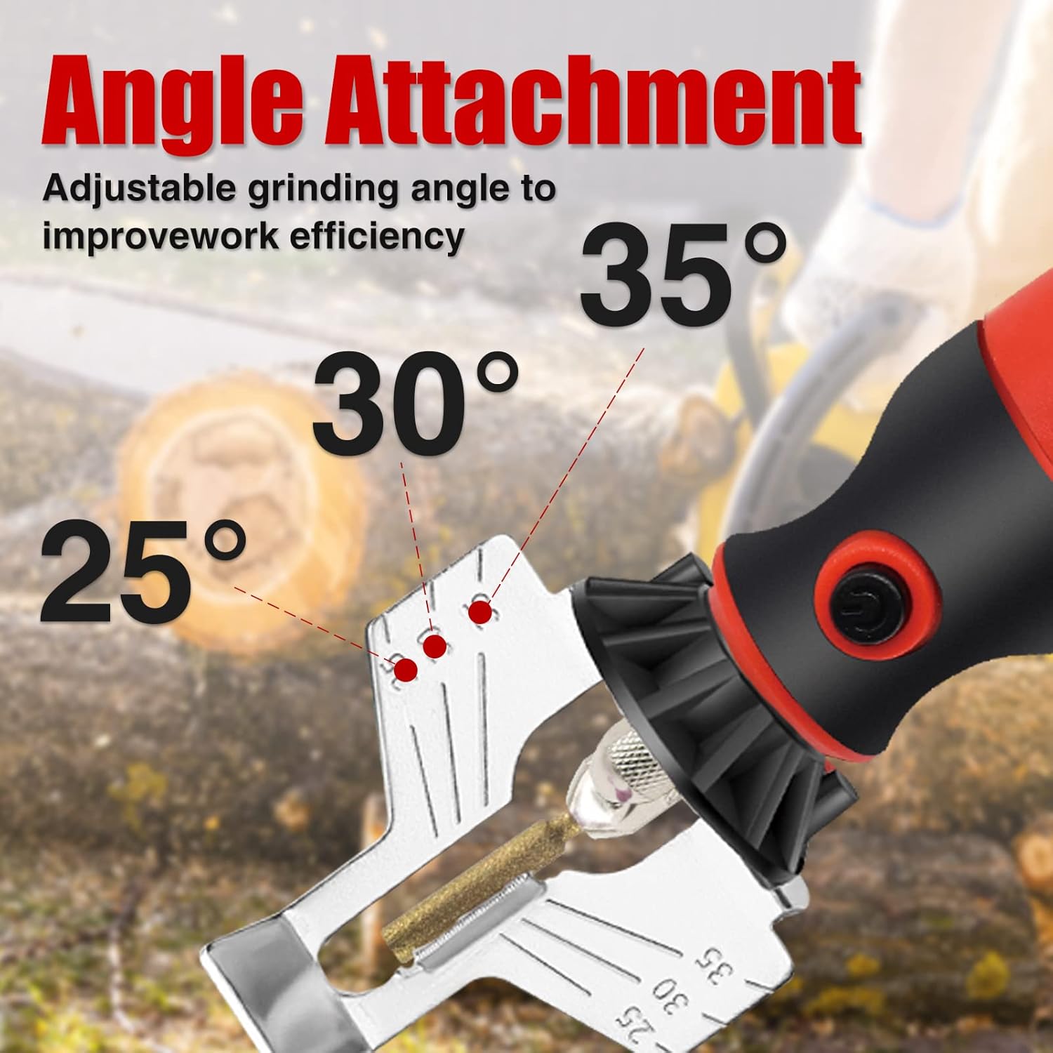 Electric Chainsaw Sharpener Kit with Titanium Plated Diamond Bits,Chain Saw Sharpener Tool Cordless,High Speed Chainsaw Sharpener,Chain Saw Blade Sharpener with 54pc Sharpening Wheels,Angle Attachment