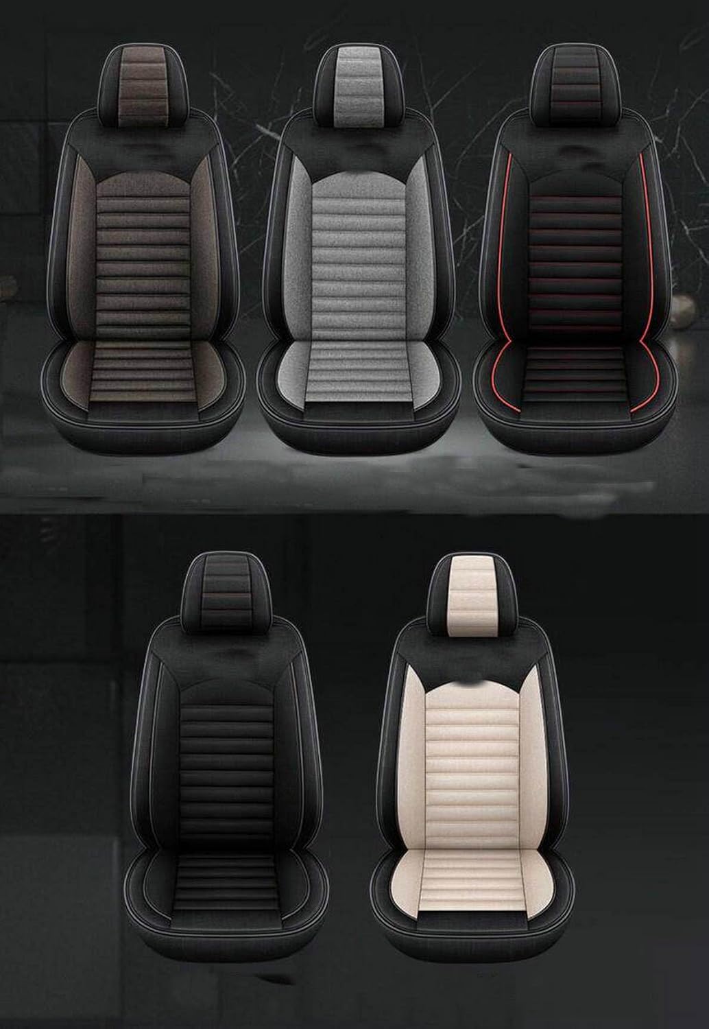 Errva Custom Car Seat Covers for fit BMW 1 2 3 4 5 6 7 8 Series X1 X2 X3 X4 X5 X6 X7 M1 M2 M3 M4 M5 M6 M7 M8 X3M X4M X5M X6M GT i3 i4 iX3 i8 iX Z4 etc... (Black Coffer （Linen Material）)