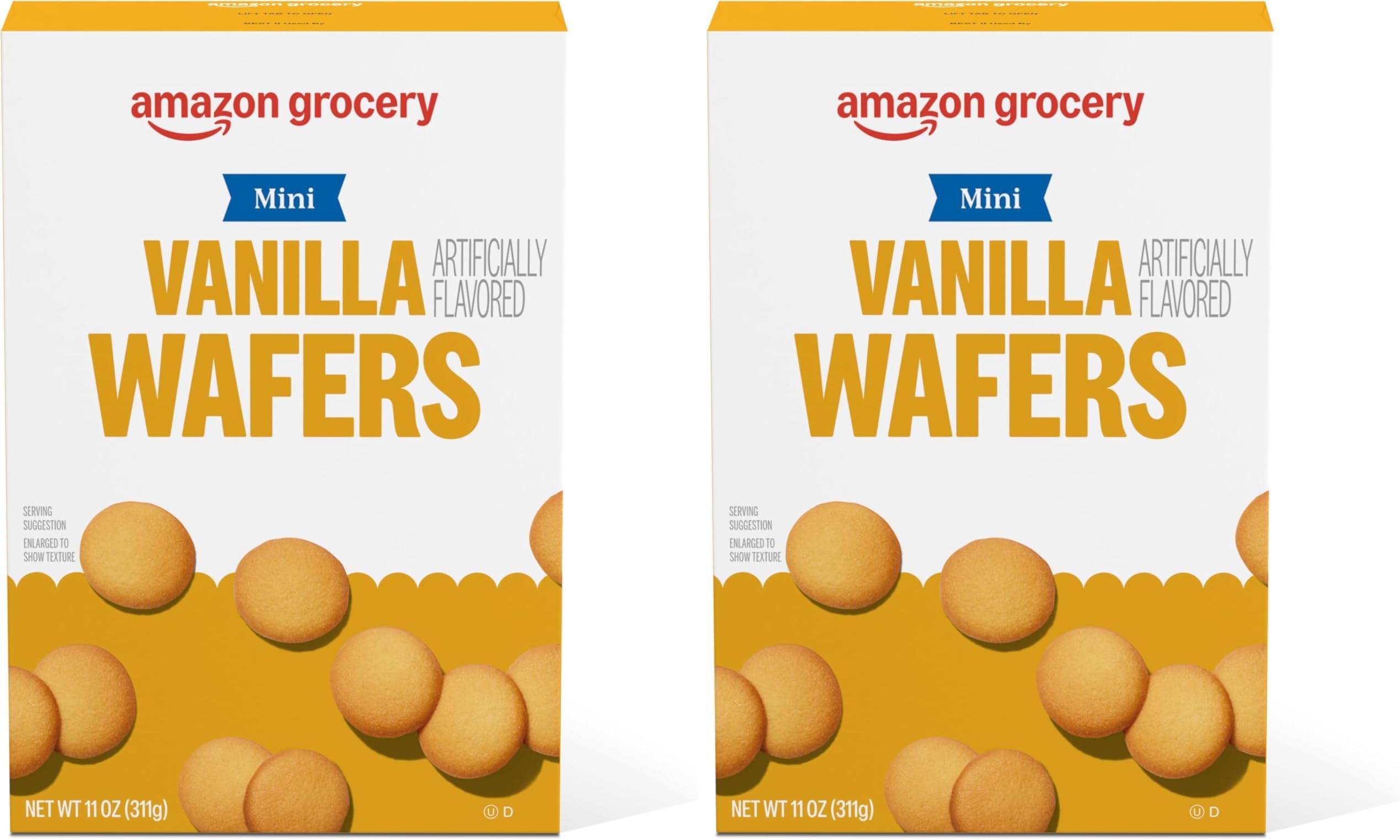 Amazon Grocery, Mini Vanilla Wafers, 11 Oz (Pack of 2)