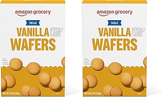 Amazon Brand - Happy Belly Mini Vanilla Wafers, 11 ounce (Pack of 2)