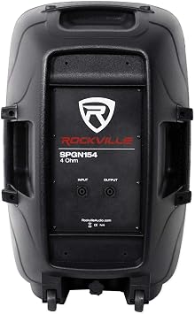 Rockville SPGN154 15 Passive 2-Way DJ PA Speaker, 4 Ohm, ABS Cabinet | 1600W Peak / 400W RMS, Lightweight, 1.35 Titanium Driver, SpeakON I/O, 35mm Pole Mount, Floor Monitor Use, 128dB SPL