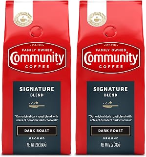 Community Coffee Premium Ground Coffee, Signature Blend, Dark Roast, 12 Ounce (Pack of 2)