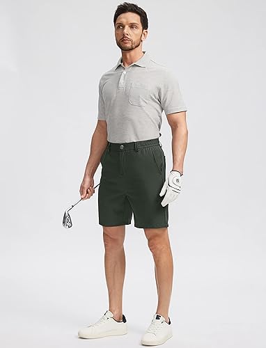 Miniatura 5 de Soothfeel Pantalones cortos de golf para hombre con 5 bolsillos de 7 pulgadas, elásticos, ligeros, de secado rápido, para senderismo, casual,