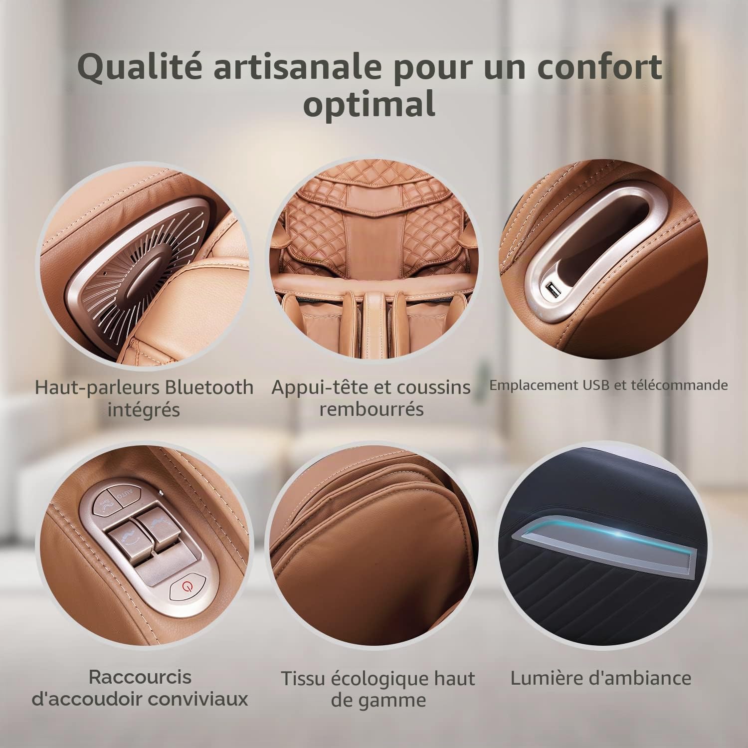 Fauteuil de Massage Shiatsu Aspria A350 Zero-gravity Fauteuil Massant Inclinable Masseur Chauffant du Corps Entier, Technique de Massage Bionique, Siège Relax électrique pour Domicile Bureaux Hôtels