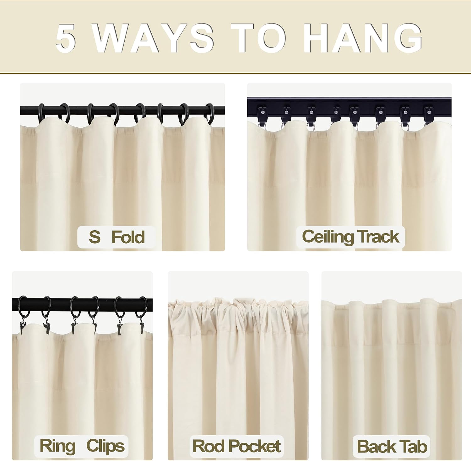 KOUFALL Velvet Curtains 90 Inches Long,S Fold Pretty Lightweight 70% Black Out Semi Blackout French Country Cottagecore Curtains for Living Room Bedroom 2 Panel Set Cream Beige image 3