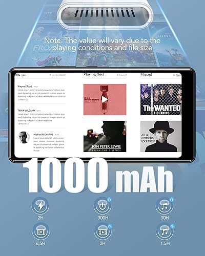 Miniatura 6 de AGPTEK Reproductor de MP3 de 40 GB con Bluetooth y WiFi, pantalla táctil completa de 4 pulgadas con Spotify, reproductor de música en línea Android