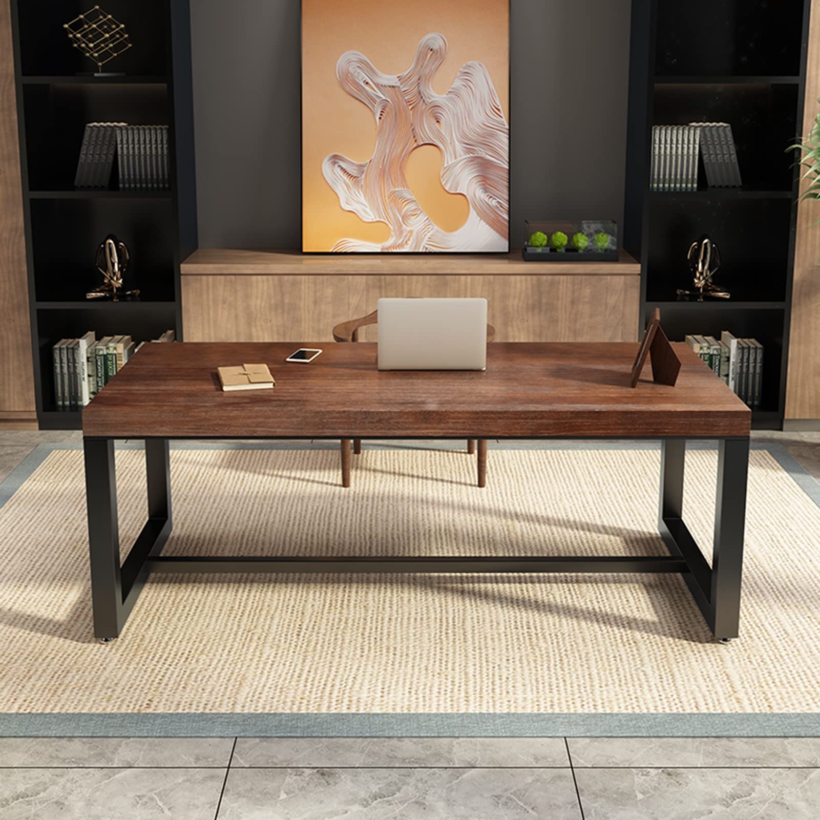 Biurko komputerowe Biurko komputerowe z litego drewna Modne proste, nowoczesne biurko Biurko, długość 120 cm/140 cm/160 cm/180 cm/200 cm (180x80x75 cm)