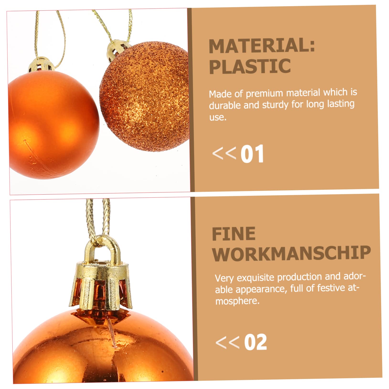 Ciieeo 240 Piezas Bolas de Navidad esferas Luminosas Colgantes navideños Bola de decoración de Fiesta Dorado Ornamento Bolas de Adorno de Cristal Bola Colgante del árbol de Navidad Mini