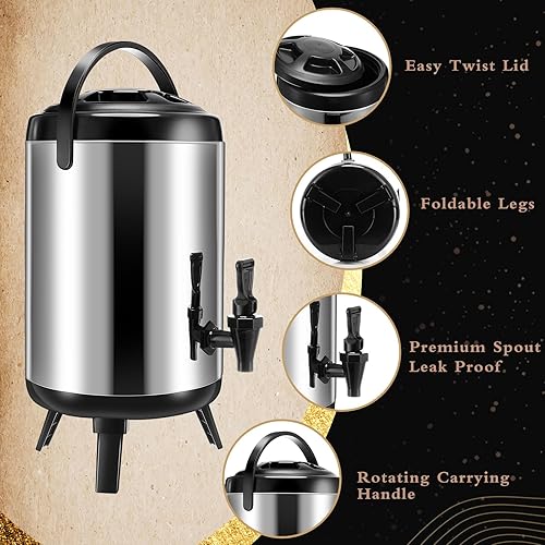 Miniatura 3 de Mifoci Dispensador de bebidas aislado dispensador de agua caliente, dispensador de bebidas de acero inoxidable, dispensador de bebidas frías y