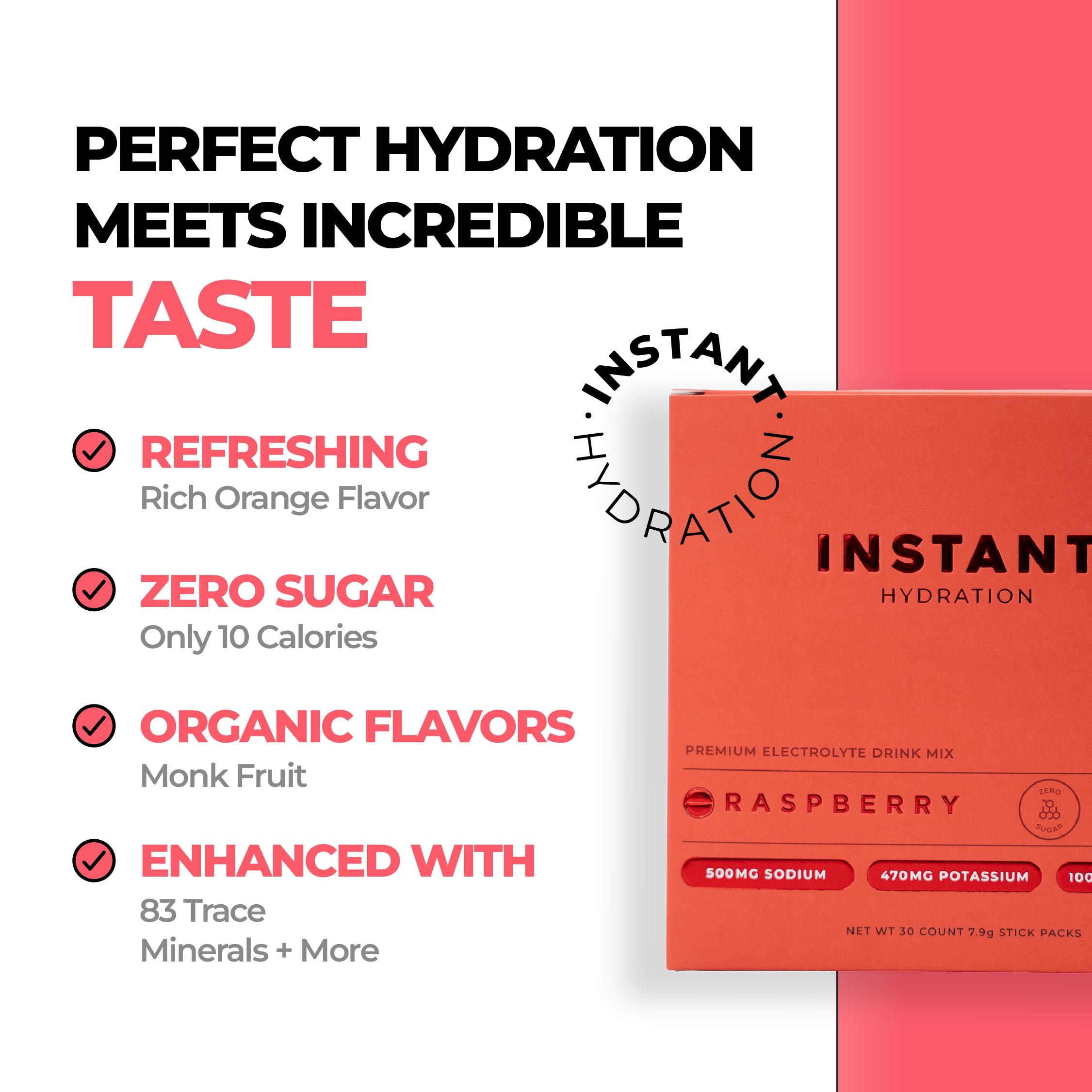 Instant Hydration Raspberry Snapklik.com : Instant Hydration Electrolytes Powder Packets ...