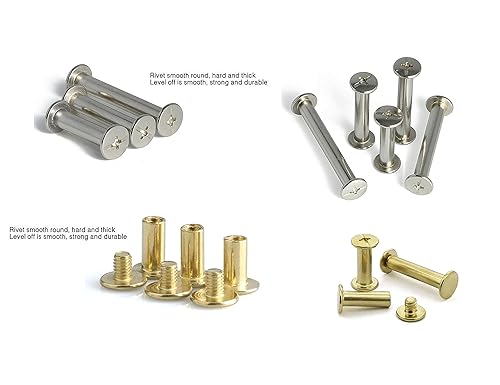 Vista 6 de LBY 100 tornillos Phillips Chicago, M5 x 10/20/30/40/1.969 in, tornillos de libro, barriles de encuadernación y tornillos surtidos para sillas