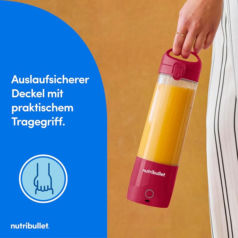 NutriBullet Hordozható Smoothie Mixer 475ml BPA-Mentes Pohár Vezeték Nélküli Töltöltethető