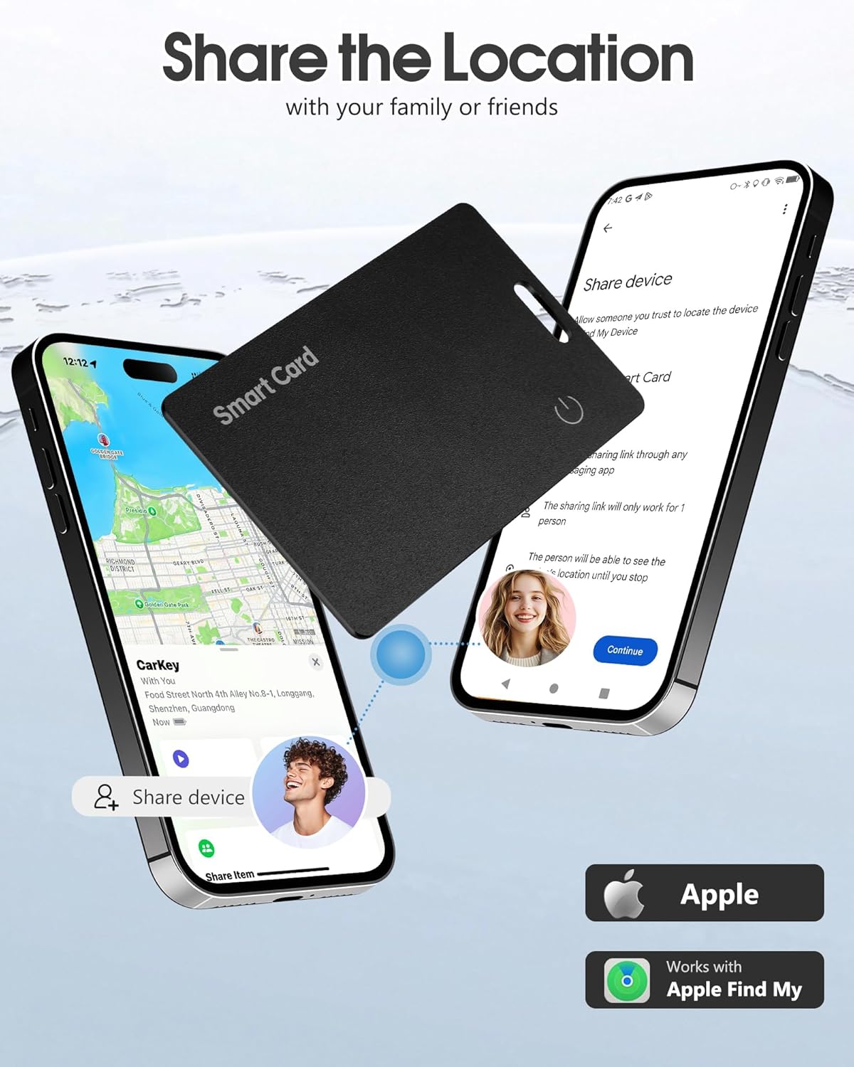 Upgrade Wallet Tracker Card,Rechargeable Wallet Finder, Air Tag Tracker Item Locator Battery Thin and Light Smart Card IP68 Waterproof for Find My App(iOS Only)