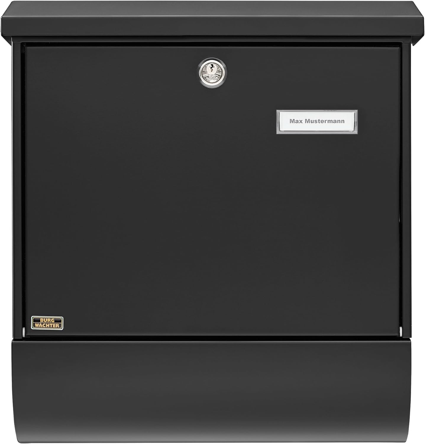 Burg-Wächter Vario 86720 S Steel Mailbox Set with Integrated Newspaper Box, Black