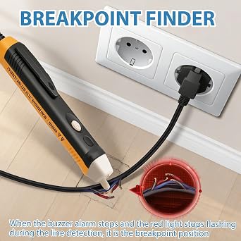 Non Contact Voltage Tester, Voltage Tester Pen 90V to 1000V Electric Test Pen with LED Flashlight Buzzer Alarm Adjustable Sensitivity Digital Power Detector Live Wire Sensor Electrical Safety Tool