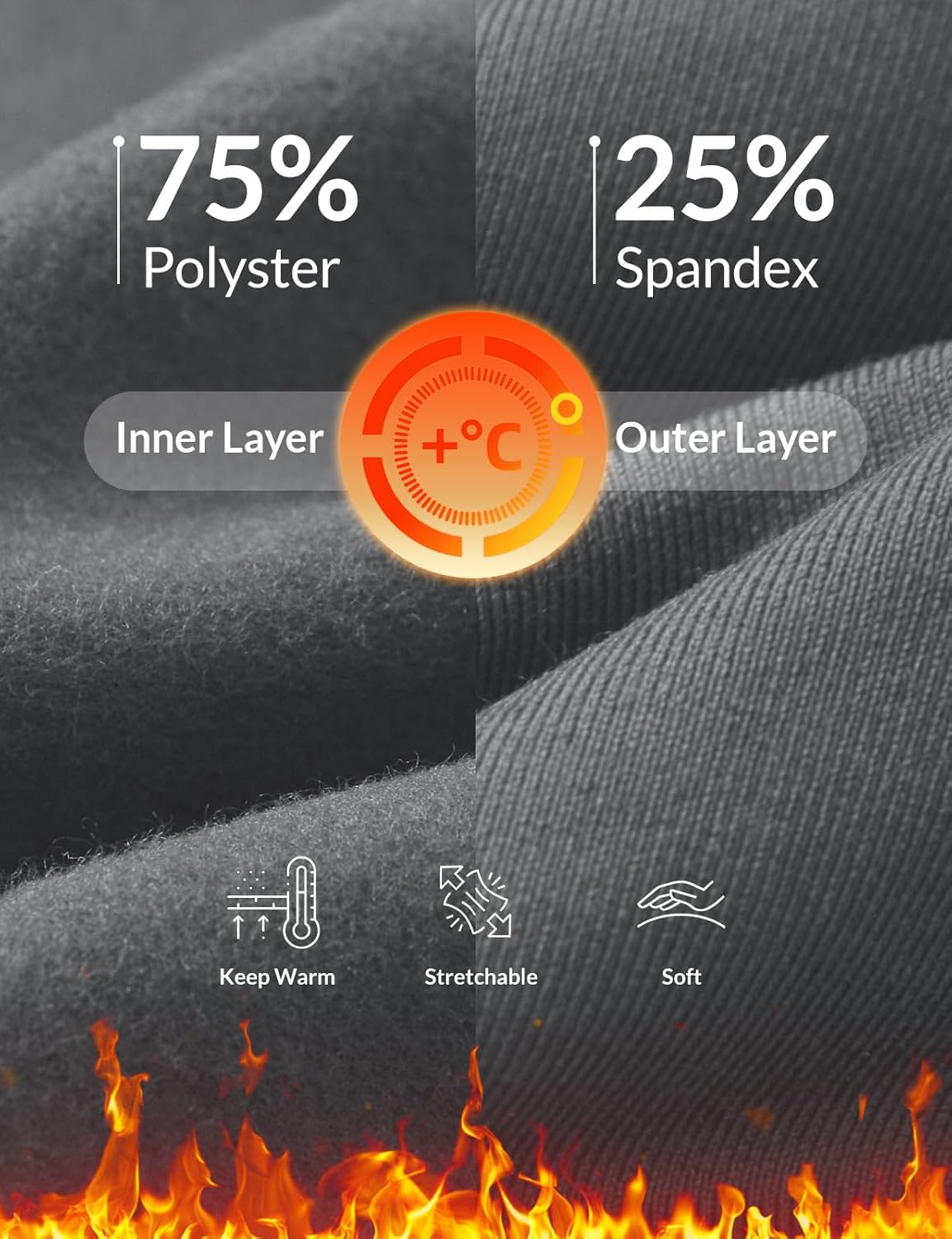 baleaf Womens Fleece Lined Leggings 4 Pockets Warm Thermal Winter Insulated Petite Pants Snow Cold Gear - Image 3