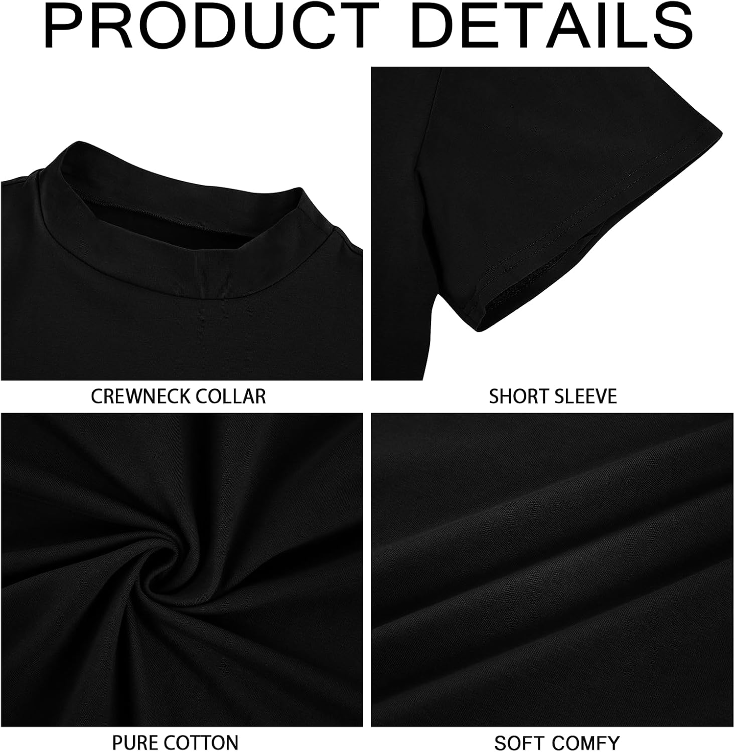 Mens Mock Turtleneck T Shirts Short Sleeve Cotton Basic Undershirt Relaxed Fit Lightweight Solid Pullover Tops - Image 5