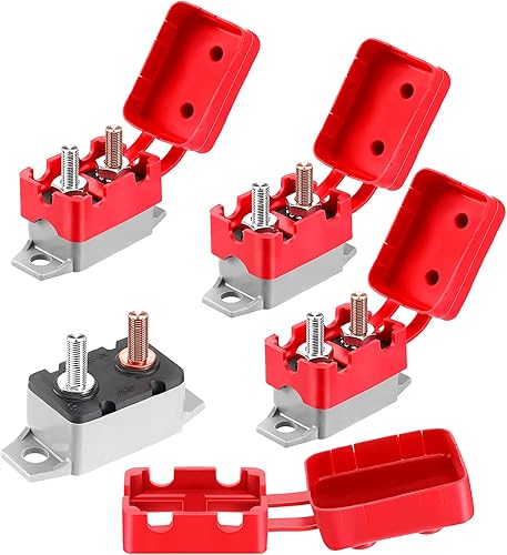4 piezas DC 12V - 24V Disyuntor de reinicio automático con perno de cubierta para automóviles y más (25 amperios)